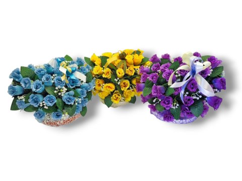 STROIK NA POMNIK SERCE KOMPOZYCJA KWIATOWA ZÓŁTE RÓŻE NA GRÓB