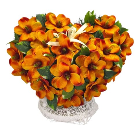 STROIK NA POMNIK SERCE XL KOMPOZYCJA KWIATOWA NA GRÓB MAGNOLIE