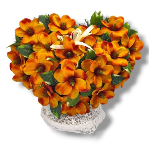 STROIK NA POMNIK SERCE XL KOMPOZYCJA KWIATOWA NA GRÓB MAGNOLIE