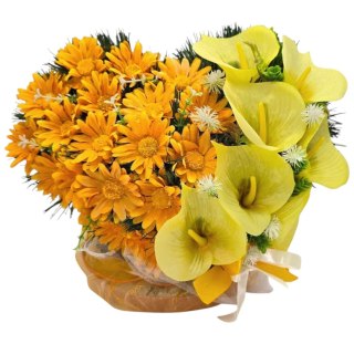 STROIK SERCE NA CMENTARZ DEKORACJA NA GRÓB ROCZNICA ŚMIERCI KOMPOZYCJA KWIATOWA