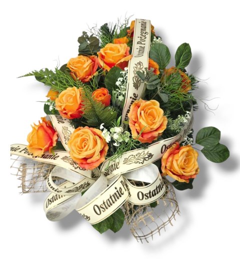 WIĄZANKA POGRZEBOWA NA FLORECIE WIENIEC RÓŻE + WŁASNY NAPIS + wysyłka 24h