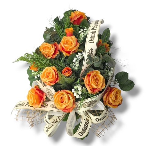 WIĄZANKA POGRZEBOWA NA FLORECIE WIENIEC RÓŻE + WŁASNY NAPIS + wysyłka 24h