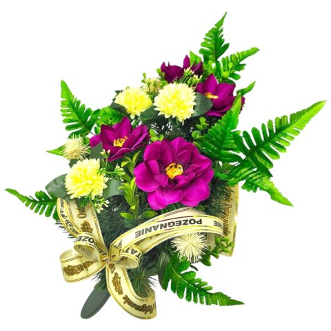 WIENIEC WIĄZANKA NA POGRZEB KWIATY + NAPISEM NA SZARFIE