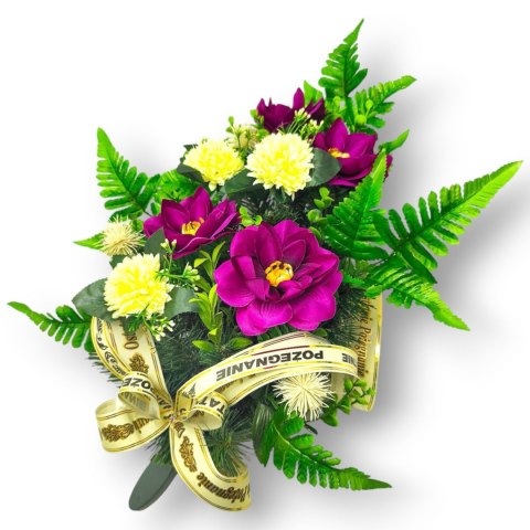 WIENIEC WIĄZANKA NA POGRZEB KWIATY + NAPISEM NA SZARFIE