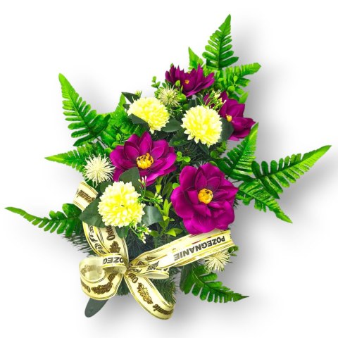 WIENIEC WIĄZANKA NA POGRZEB KWIATY + NAPISEM NA SZARFIE