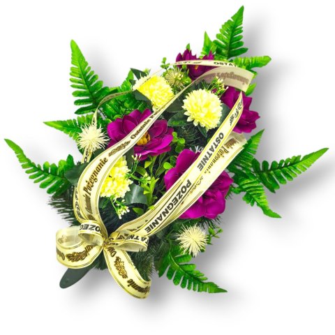 WIENIEC WIĄZANKA NA POGRZEB KWIATY + NAPISEM NA SZARFIE