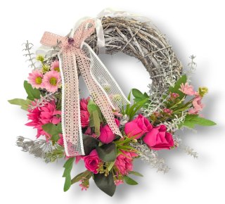 WIKLINOWY WIANEK KWIATOWY WIOSENNY LETNI STROIK DO DOMU NA DRZWI