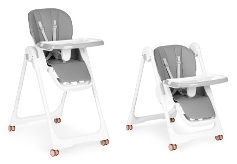 Krzesełko fotelik do karmienia regulacja wysokości ekoskóra pasy podwójna tacka ECOTOYS