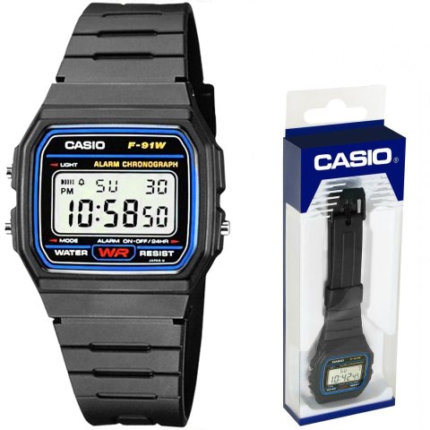 Zegarek Męski CASIO F-91W-1YER + BOX Zegarek Męski CASIO F-91W-1YER + BOX