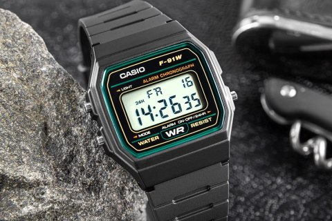 Zegarek Męski CASIO F-91W-3DG + BOX Zegarek Męski CASIO F-91W-3DG + BOX