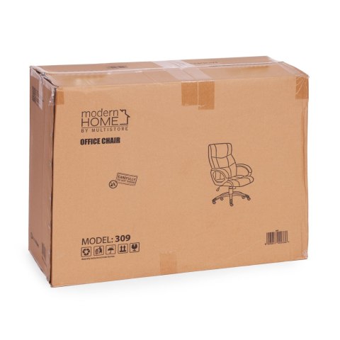 Fotel biurowy obrotowy podwójna tapicerka skóra PU regulacja wysokości czarny ModernHome