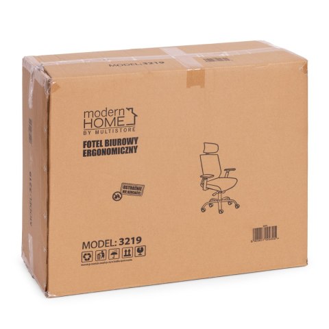 Fotel biurowy obrotowy wyprofilowane oparcie i zagłówek regulacja wysokości czarny ModernHome