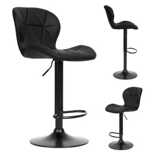 Hoker stołek barowy obrotowy regulacja wysokości podnóżek czarny ModernHome