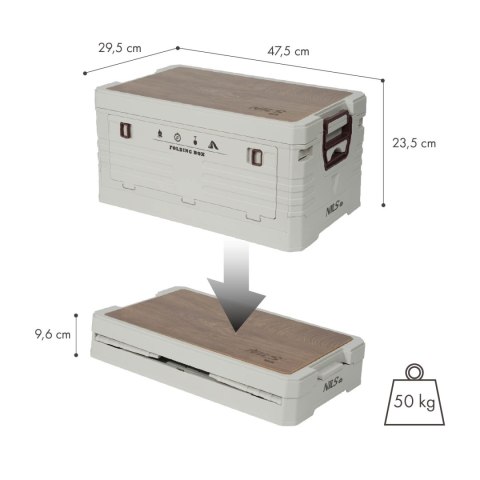 NCB4002 SKŁADANA SKRZYNIA KEMPINGOWA Z FUNKCJĄ STOŁU 2W1 NILS CAMP