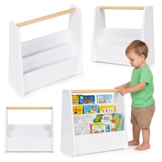 Biblioteczka dziecięca Montessori regał na książki organizer 3 poziomy biały ECOTOYS