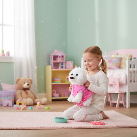 Interaktywny piesek na smyczy chodzi i merda ogonem melodyjki