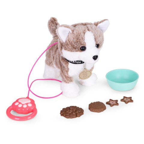 Interaktywny piesek na smyczy husky chodzi i merda ogonem melodyjki