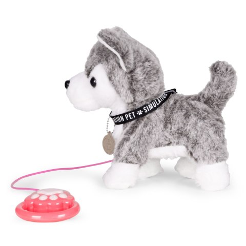 Interaktywny piesek na smyczy husky chodzi i merda ogonem melodyjki