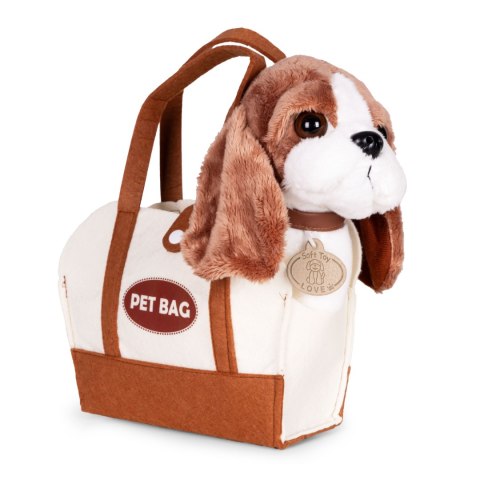 Pluszowy piesek w torebce beagle maskotka dla dziecka + szczotka do pielęgnacji