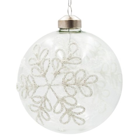BOMBKA CHOINKOWA SZKLANA O 10 CM BIAŁY