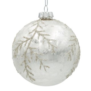 BOMBKA CHOINKOWA SZKLANA O 10 CM SREBRNY