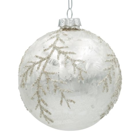BOMBKA CHOINKOWA SZKLANA O 10 CM SREBRNY