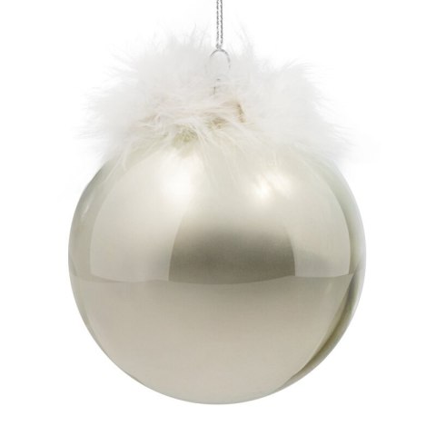 BOMBKA CHOINKOWA SZKLANA O 10 CM SREBRNY
