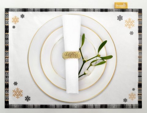 OBRUS ŚWIĄTECZNY ANGEL 30 X 40 CM BIAŁY