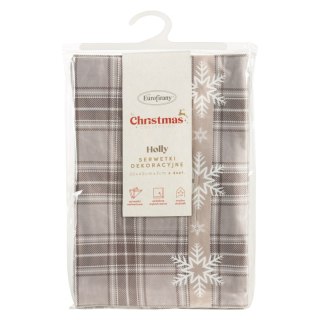 OBRUS ŚWIĄTECZNY HOLLY 30 X 40 CM BEŻOWY