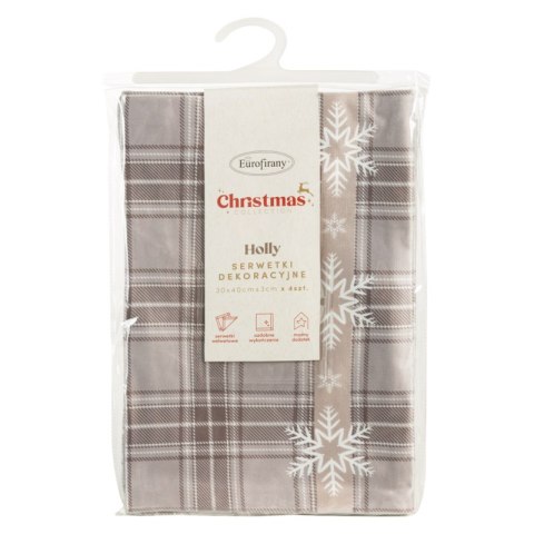 OBRUS ŚWIĄTECZNY HOLLY 30 X 40 CM BEŻOWY