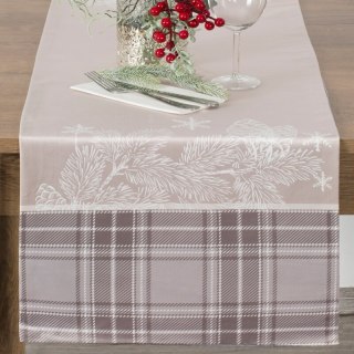 OBRUS ŚWIĄTECZNY HOLLY 40 X 140 CM BEŻOWY