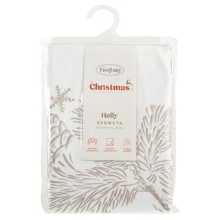OBRUS ŚWIĄTECZNY HOLLY 85 X 85 CM BEŻOWY