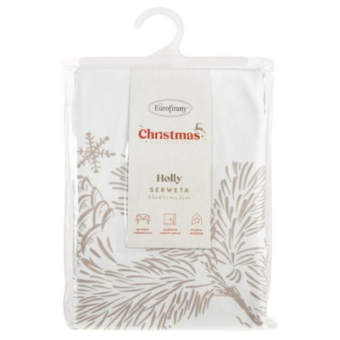 OBRUS ŚWIĄTECZNY HOLLY 85 X 85 CM BEŻOWY