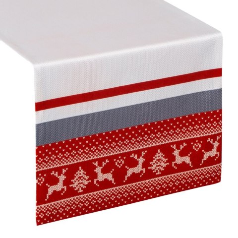 OBRUS ŚWIĄTECZNY NOEL 40 X 140 CM BIAŁY