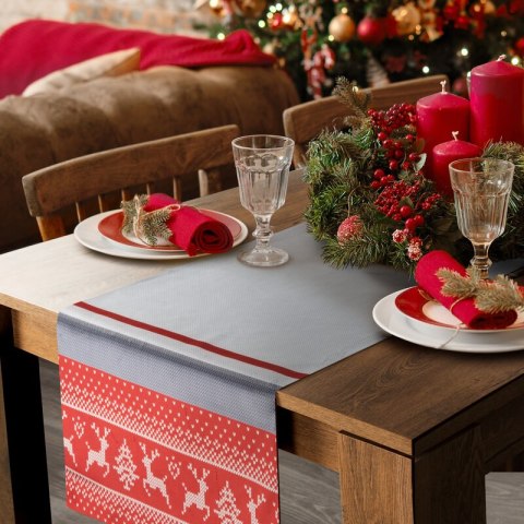 OBRUS ŚWIĄTECZNY NOEL 40 X 140 CM BIAŁY