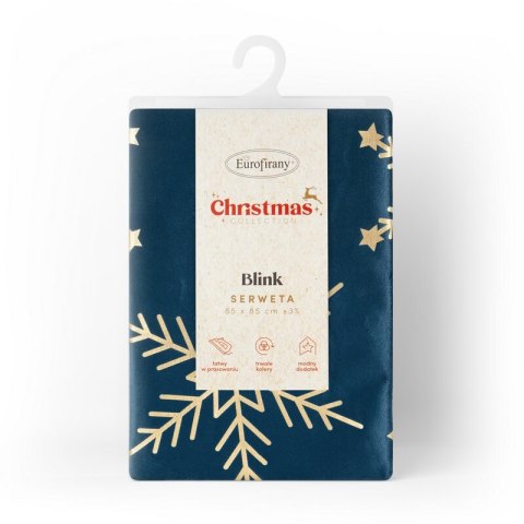 Obrus świąteczny 85x85 cm grafitowo, szampański welwetowy zdobiony śnieżynkami