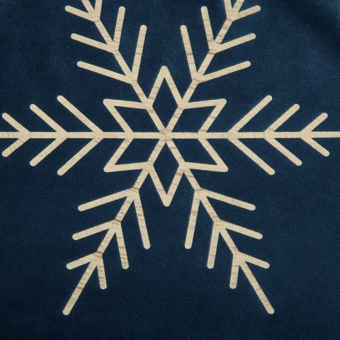 Bieżnik świąteczny na stół 40x140 cm granatowo, szampański welwetowy zdobiony śnieżynkami