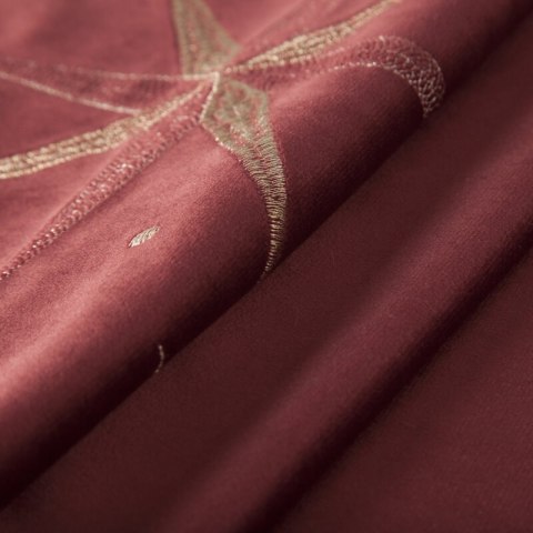 Bieżnik świąteczny na stół 40x140 cm bordowy welwetowy zdobiony szampańskimi gwiazdkami