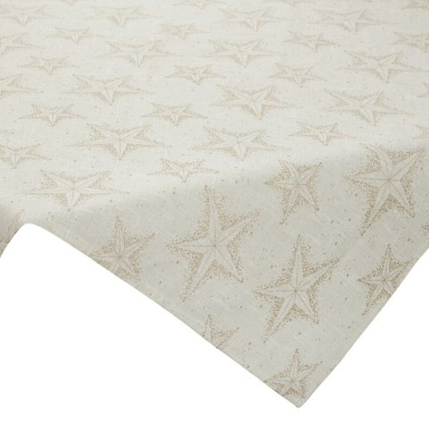 Obrus świąteczny WINTER z bawełnianej tkaniny zdobiony subtelnym wzorem gwiazdek