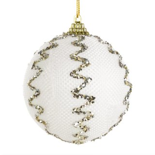 BOMBKA CHOINKOWA O 8 CM KREMOWY