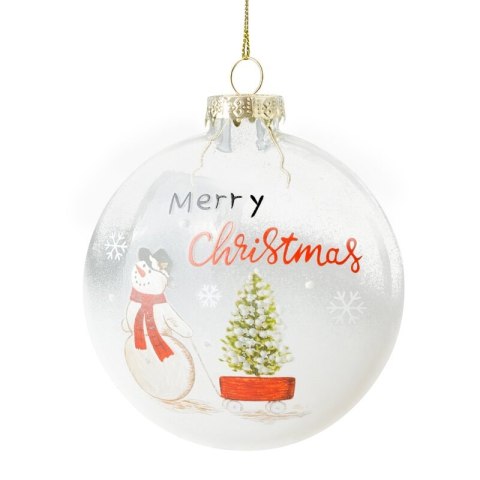 BOMBKA CHOINKOWA SZKLANA O 10 CM BIAŁY