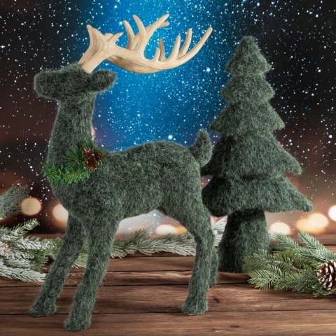 FIGURKA ŚWIATECZNA 161 30 X 15 X 47 CM CIEMNOZIELONY