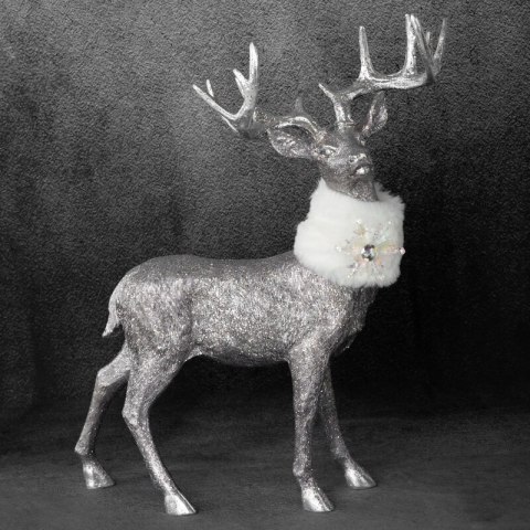 FIGURKA ŚWIATECZNA 184 36 X 12 X 52 CM SREBRNY