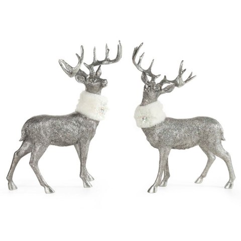 FIGURKA ŚWIATECZNA 184 36 X 12 X 52 CM SREBRNY