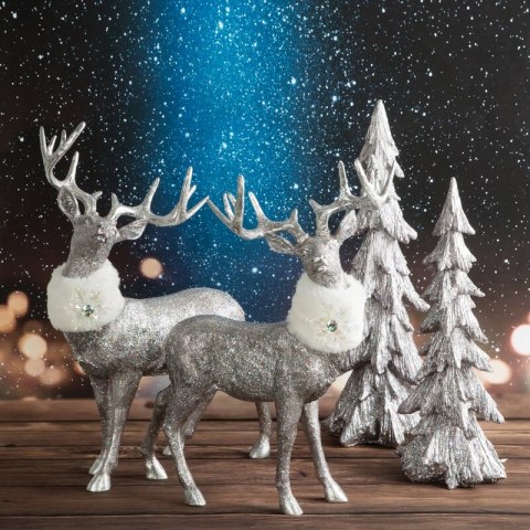 FIGURKA ŚWIATECZNA 184 36 X 12 X 52 CM SREBRNY