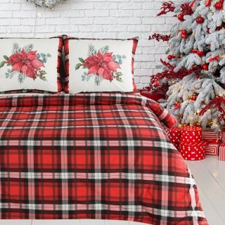 KOMPLET POŚCIELI ŚWIATECZNEJ BLISS 140 X 200 CM CZERWONY