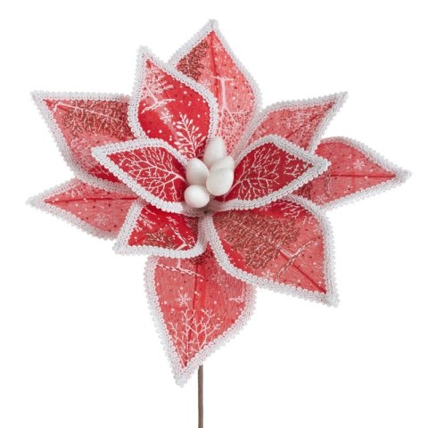 KWIAT ŚWIĄTECZNY DEKORACYJNY 274 O 39 X 35 CM CZERWONY