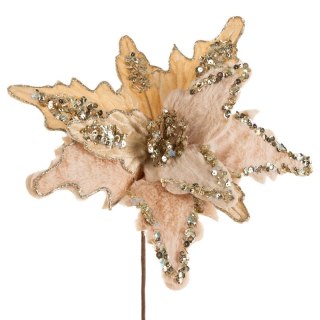 KWIAT ŚWIĄTECZNY DEKORACYJNY 275 O 40 X 35 CM BEŻOWY