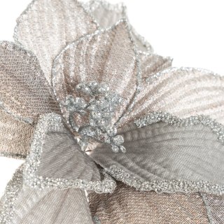 KWIAT ŚWIĄTECZNY DEKORACYJNY 280 O 30 X 35 CM SREBRNY