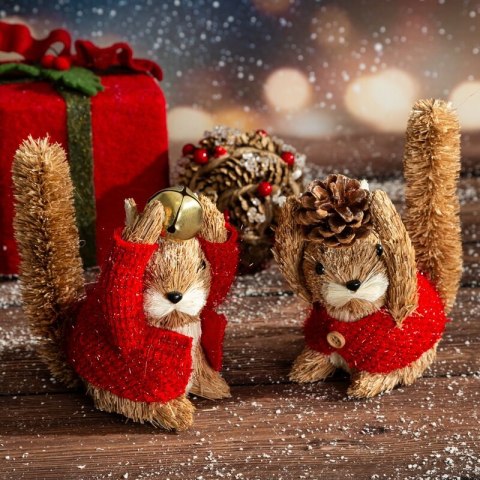 OZDOBA ŚWIĄTECZNA 513 12 X 8 X 14 CM BRĄZOWY